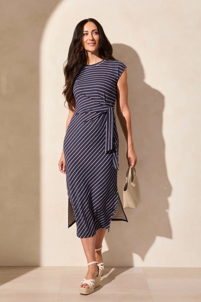 Midi Dress with Self Belt - Allure Boutique WY