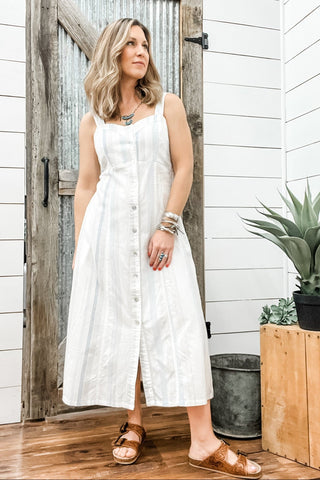Midi Slip Dress with Sweetheart Neckline - Allure Boutique WY