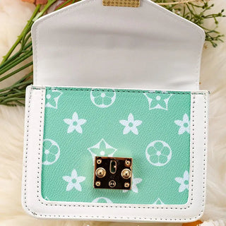 Mint + White LV Inspired Girls Purse - Allure Boutique WY