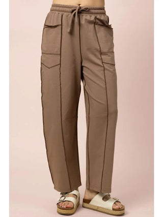 Mocha Drawstring Lounge Pant - Allure Boutique WY