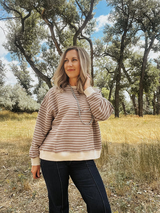 Mocha & Ecru Pullover - Allure Boutique WY