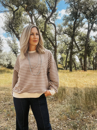 Mocha & Ecru Pullover - Allure Boutique WY