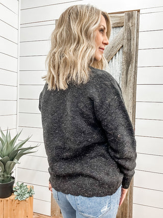 Mock Neck Puff Sleeve High - Low Sweater - Allure Boutique WY