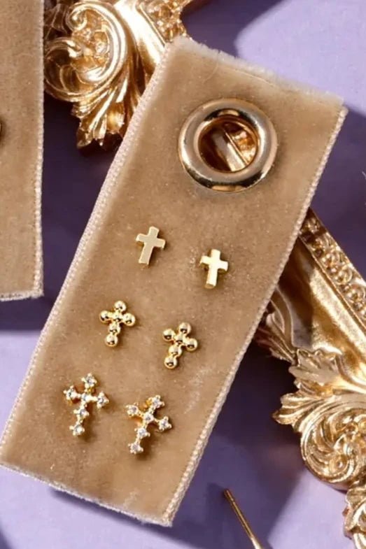 Multi - Cross Velvet Stud Gift Set - Allure Boutique WY