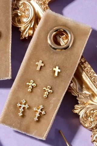 Multi - Cross Velvet Stud Gift Set - Allure Boutique WY