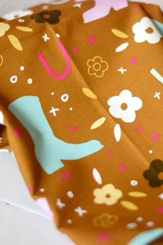 Mustard Floral Boots Novelty Tea Towel - Allure Boutique WY