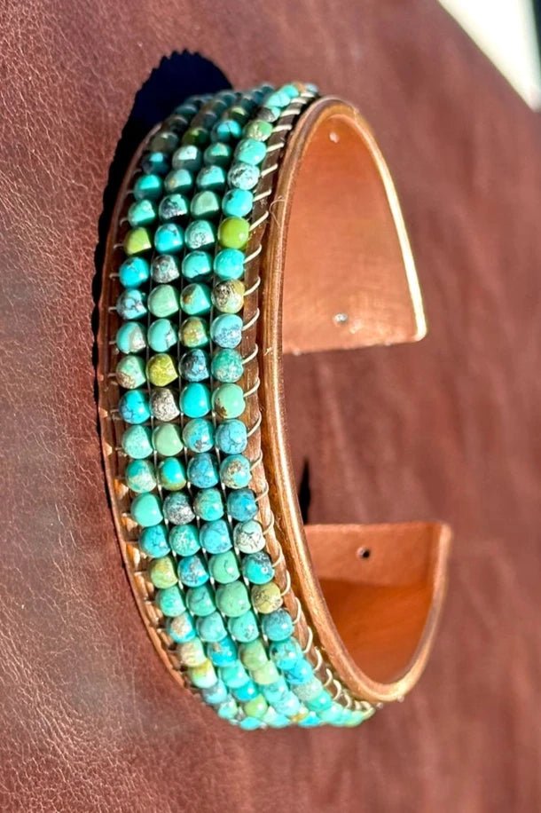 Natural Turquoise and Copper Bangle - Allure Boutique WY