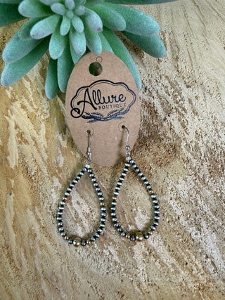 Navajo Pearl + Gold Teardrop Earrings - Allure Boutique WY