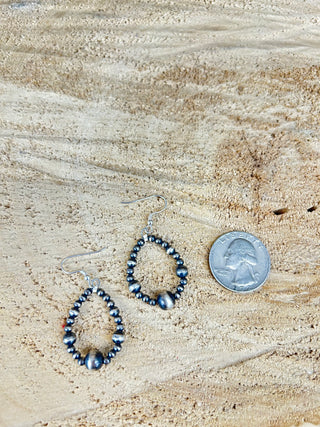 Small Navajo Pearl Teardrop Earrings