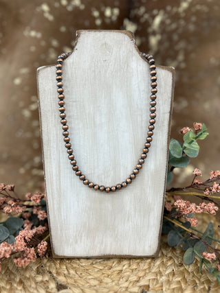Copper Navajo Pearl Necklace  7mm 20in