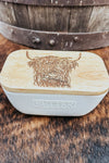 Oak & Ceramic Butter Dish - Allure Boutique WY