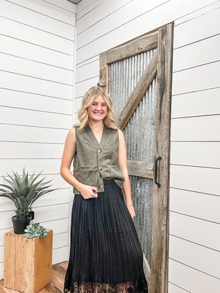 Olive Suede Vest - Allure Boutique WY