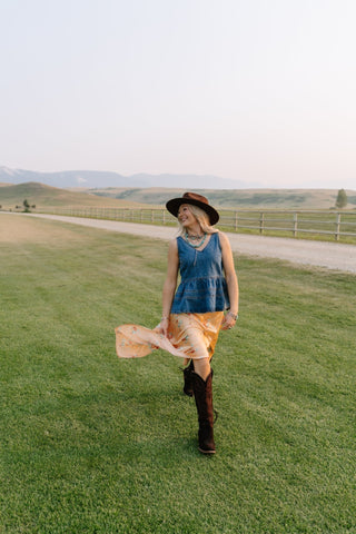Orange Creamsicle Floral Maxi Skirt - Allure Boutique WY