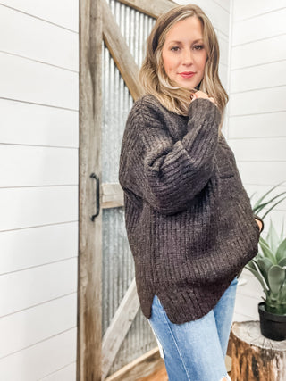 Oversize V-Neck Sweater - Allure Boutique WY
