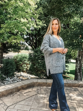 Oversized Puff Sleeve Sweater Cardigan - Allure Boutique WY