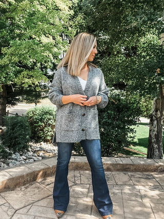 Oversized Puff Sleeve Sweater Cardigan - Allure Boutique WY