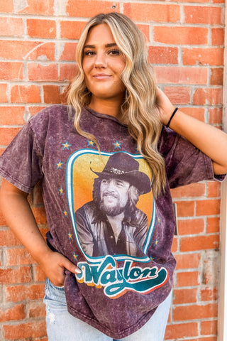 Oversized Waylon Jennings Concert Tee - Allure Boutique WY