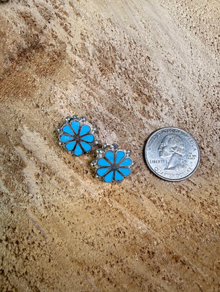 Kingman Inlayed Flower Earring