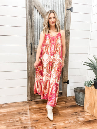 Paisley Print Maxi Tank Dress - Allure Boutique WY