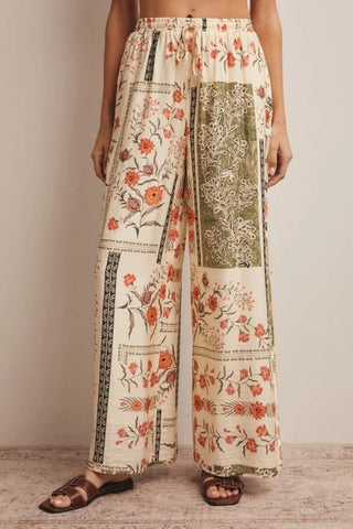 Patchwork Floral Wide Leg Pants - Allure Boutique WY
