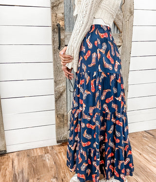 Patriotic Boots Maxi Skirt - Allure Boutique WY