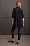 Pebbled Crepe Roll Sleeve Tunic Top - Allure Boutique WY