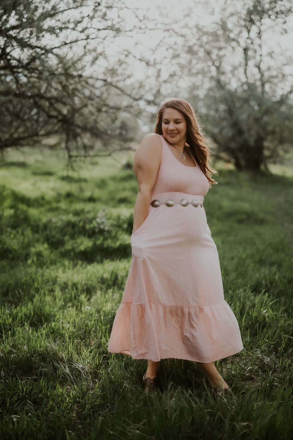 Pink Gauze Maxi Tank Dress