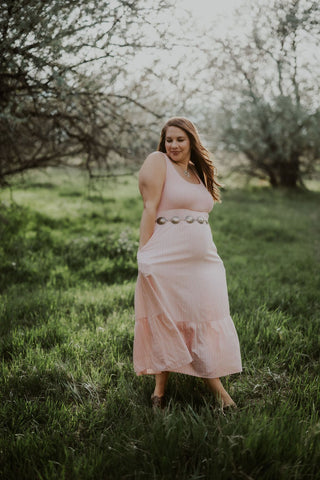 Pink Gauze Maxi Tank Dress - Allure Boutique WY