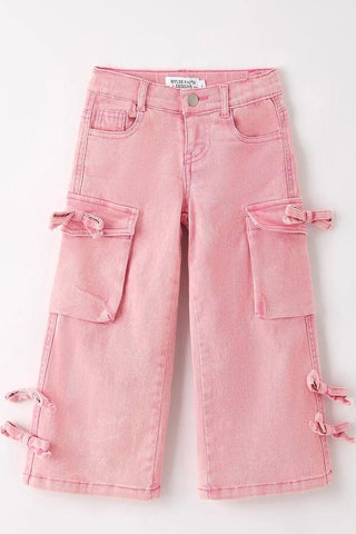 Pink Wide Leg Denim Pants with Pockets - Allure Boutique WY