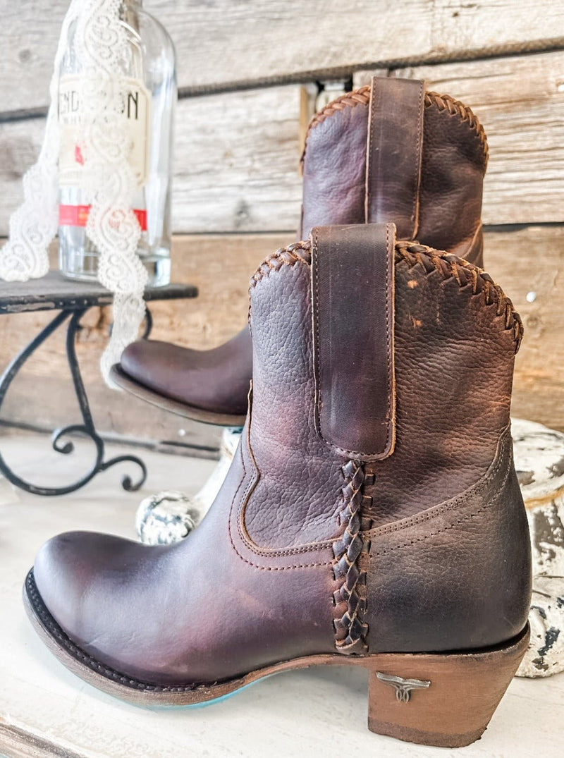 Plain Jane Shortie Bootie in Cognac - Allure Boutique WY