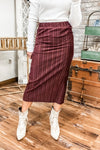 Pleated Velvet Midi Skirt - Allure Boutique WY