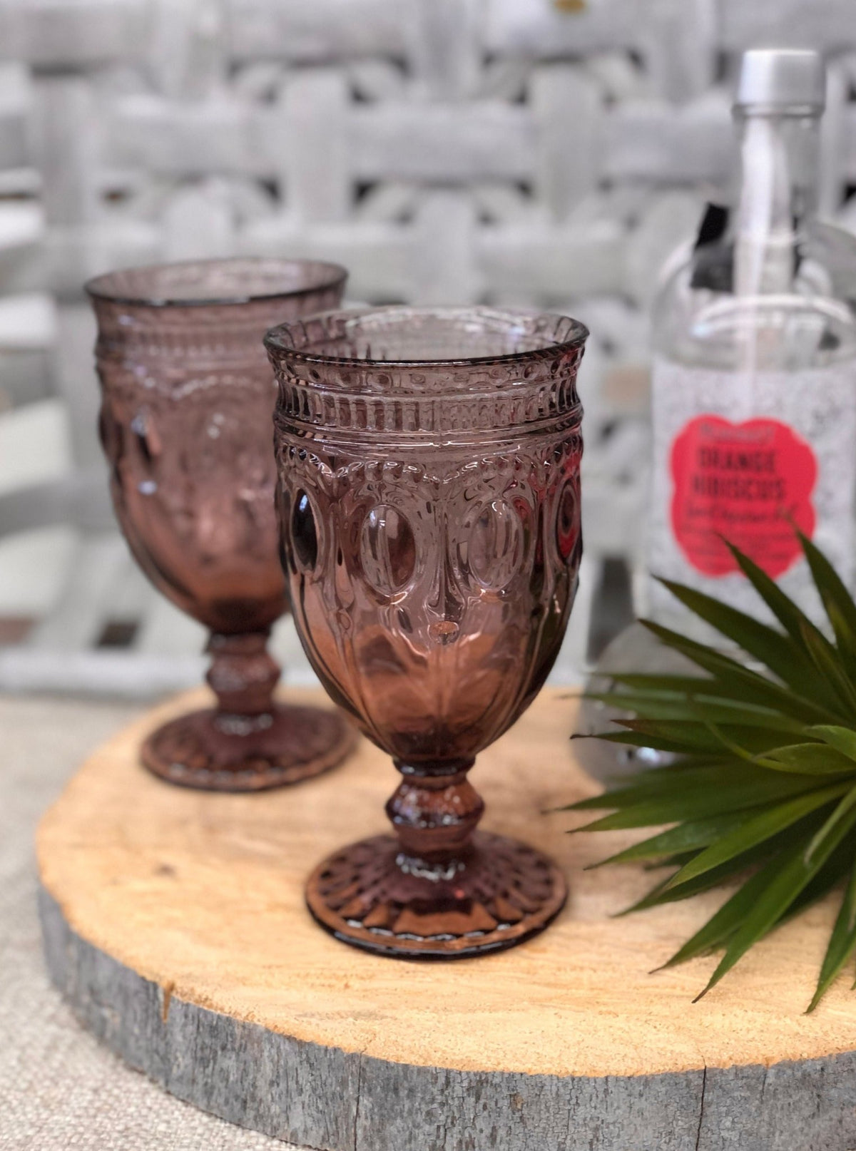 Portofino Blush Embossed Goblet - Allure Boutique WY