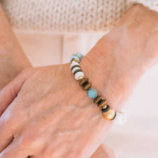 Premium Bead Bracelet - Blue + White - Allure Boutique WY