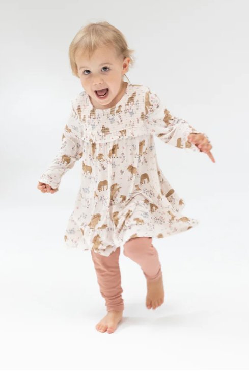 Pretty Ponies Smocked Ruffle Dress & Legging - Allure Boutique WY