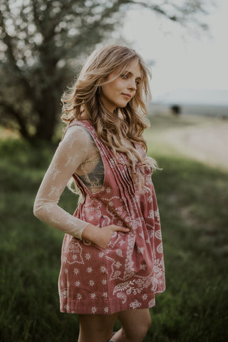 Printed Pleated V-Neck Romper - Allure Boutique WY