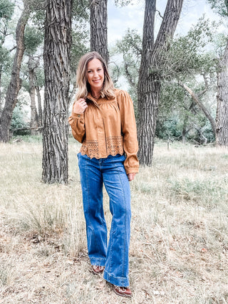 Puff Sleeve Jacket + Laser Cut Hem - Allure Boutique WY