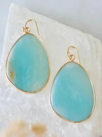 Quartz Amazonite Slab Earrings - Allure Boutique WY