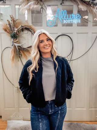 Quilted Bomber Jacket - Allure Boutique WY
