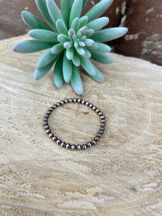 Copper Navajo Pearl Stretch Bracelet 5mm