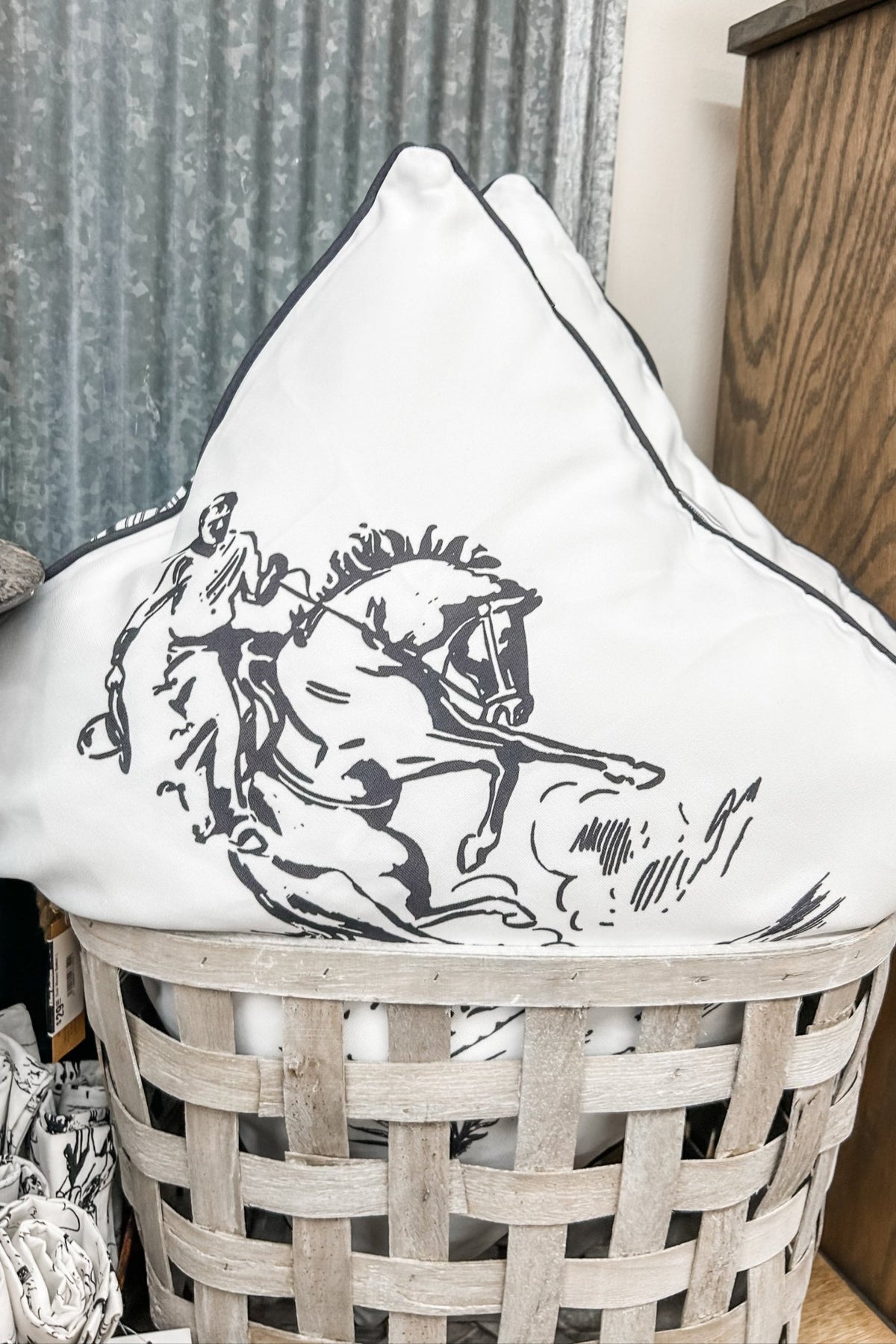 Ranch Life Bronc Rider Pillow - 20" x 20" - Allure Boutique WY