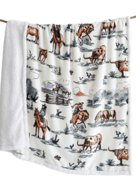 Ranch Life Western Toile Campfire Throw - Color - Allure Boutique WY