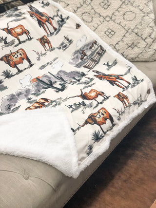 Ranch Life Western Toile Campfire Throw - Color - Allure Boutique WY