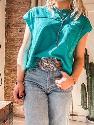 Raw Edge Crop Tee - Allure Boutique WY