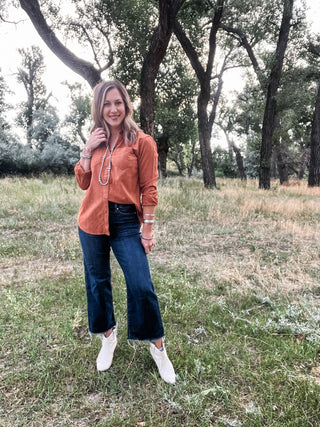 Real Billie Jean Long sleeve Shirt Glazed Ginger Dobby - Allure Boutique WY