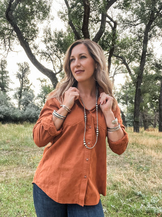Real Billie Jean Long sleeve Shirt Glazed Ginger Dobby - Allure Boutique WY