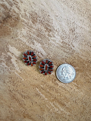 Red Cluster Sterling Silver Earrings - Allure Boutique WY