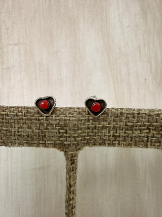 Red Heart Post Earrings - Allure Boutique WY
