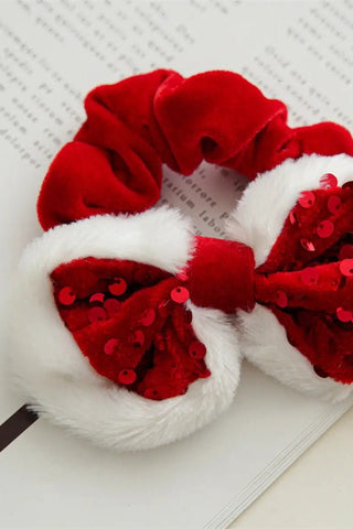 Red Sequin Bow Hair Tie - Allure Boutique WY