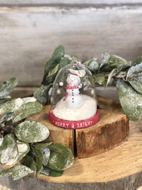 Resin & Glass Snow Globe Ornament with Snowman & LED Lights - Allure Boutique WY