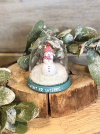 Resin & Glass Snow Globe Ornament with Snowman & LED Lights - Allure Boutique WY